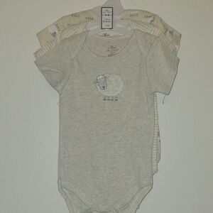 Gray Sheep Print Baby Onesie